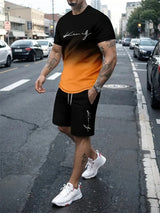2024 New Summer Street Men's Suit Sportswear Men's Oversized Clothing 3D Print T-Shirt Shorts Men's Simple Clothing Fashion Suit