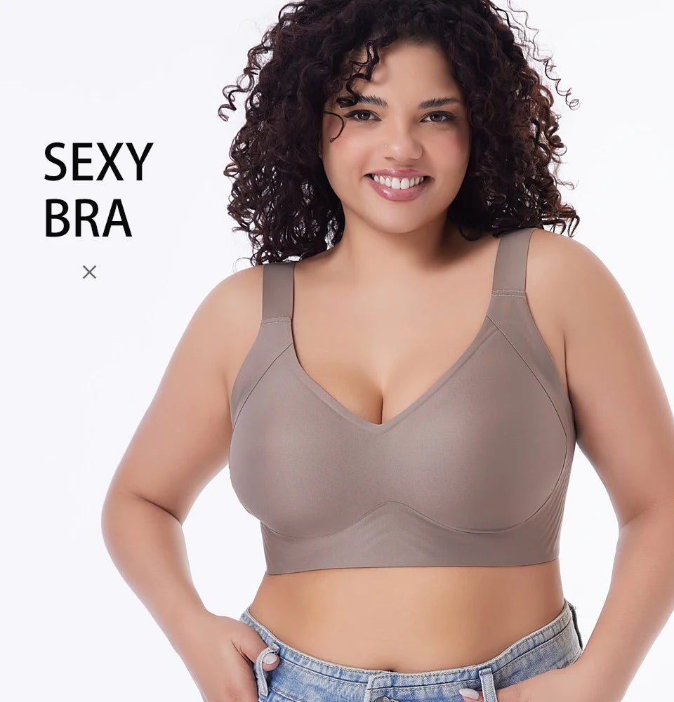 FallSweet Push UP Bra for Women Seamless Plus Size Bras Thin Cup Wireless Bralette Sexy Brassiere Femme M-6XL