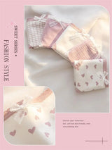5Pcs Cute Love Cotton Panties For Women Underwear Print Panty Girls Briefs Breathable Soft Underpants Female Sexy Lingerie