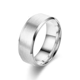 8MM Classic Stainless Steel Ring For Men Women 7 Color Double Inclined Plane Matte Wedding Band Couples Rings Fashion Jewelry