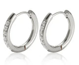 Luxury Shiny Zircon Hoop Earrings for Women Trendy Golden Stainless Steel Wed Ear Geometric Circle Earring Jewelry Pendientes
