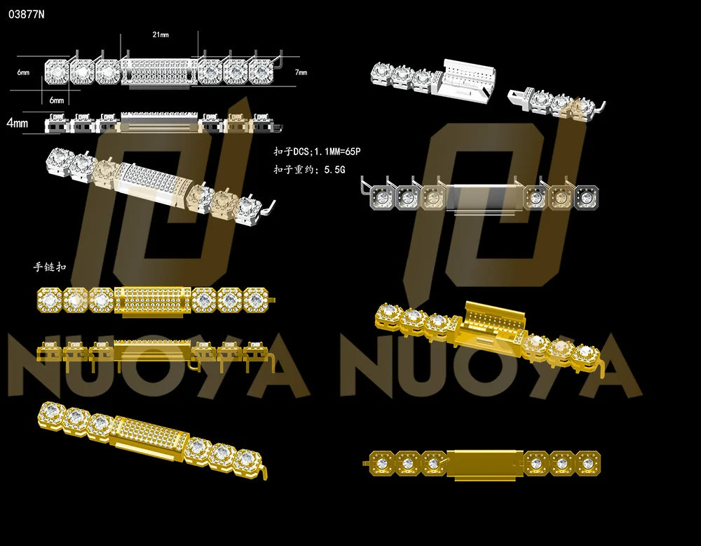 HHIOK Clustered Diamond Tennis Chain Miami Tennis Link Bracelet for Women 7MM Iced Out CZ Cuban Necklace Hip Hop Jewelry Gifts