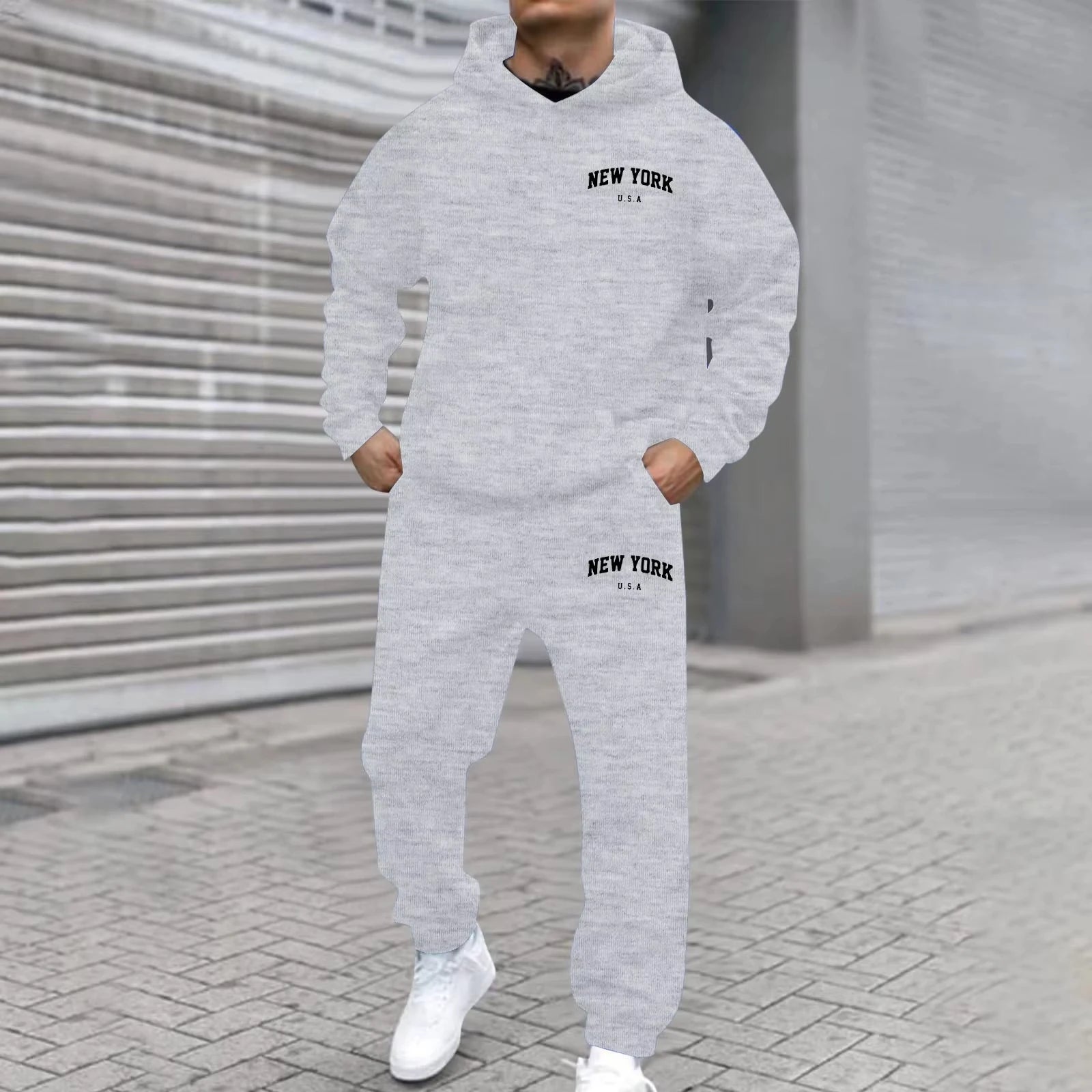 Men Women Autumn Winter Hooded Cotton Pants Set Fashion Casual Letter Printed  CottonPants Sports Suit Ensemble