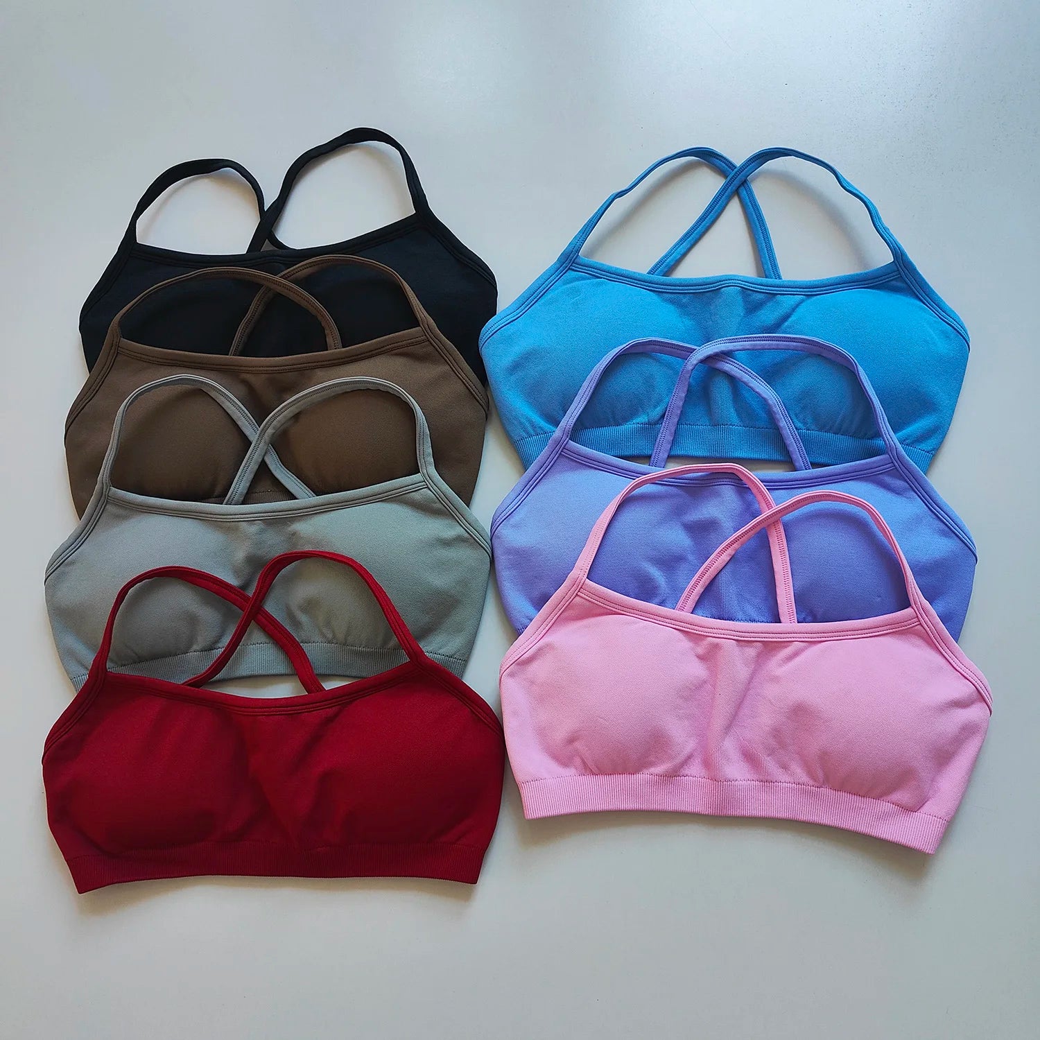 Seamless Women's Yoga Sports Bra Racer Back Nylon Breathable Running Gym Top Underwire Sexy Underwear Fitness Gym Bra Top