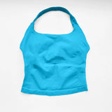 NCLAGEN Gym Halter Top Woman Longline Strappy Tank Padded Yoga Clothing Fitness Workout Running Activewear Pilates Clothes