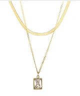 Stainless Steel Vintage Textured Delicate Necklace