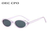 New Small Oval Sunglasses Women Men Trendy Vintage Hip Hop Cat Eye Sun Glasses Female Leopard Black Punk Eyewear UV400 Oculos