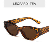 Retro Cat Eye Sunglasses Women Vintage Small Eyewear Women Men Rivet Sun Glasses Female Luxury Brand Eyewear UV400