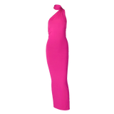 Hugcitar One Shoulder Backless Adjustable Scarf Loop Ruched Sexy Maxi Dress Women Elegant Y2K Streetwear Festival Outfit