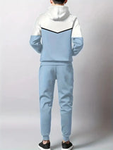 The new men's set for Spring and Autumn 2025 features a casual fashionable and comfortable 3D striped pattern print