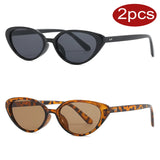 2pcs Retro Small Cat Eye Sunglasses for Women Men Rivet Design Fashion Triangle Sun Glasses Cute Style Multi Color Eyeglasses