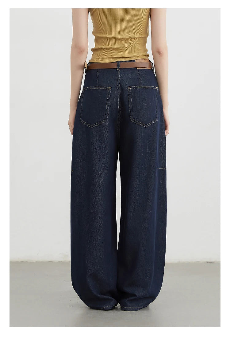 CHIC VEN Women's Jeans Loose Casual New High Waist Split Female Wide Leg Denim Pants  Spring Autumn 2025