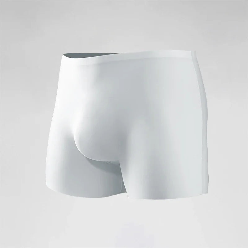 Men's 3D Molded Ice Silk Seamless Boxer Briefs, Extended Thin Sports Underwear for Summer