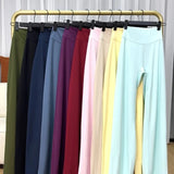 STOUREG Sport Trousers Straight-Leg Pants Ultra Soft Butter Fabric Women's Mid-Waist Yoga Pants GYM Naked Feel Pilates Running