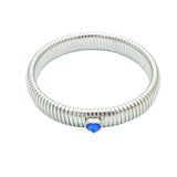 Waterproof Stainless Steel Retro Elasticity Thick Metal Polish Bracelet 18K Gold Plated Trend Fashion Unisex Jewelry Men Women