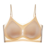 Ultra-Thin Breathable Ice Silk Top Bra Women's Seamless Back Halter Vest Wrap Bra Small Chest Together