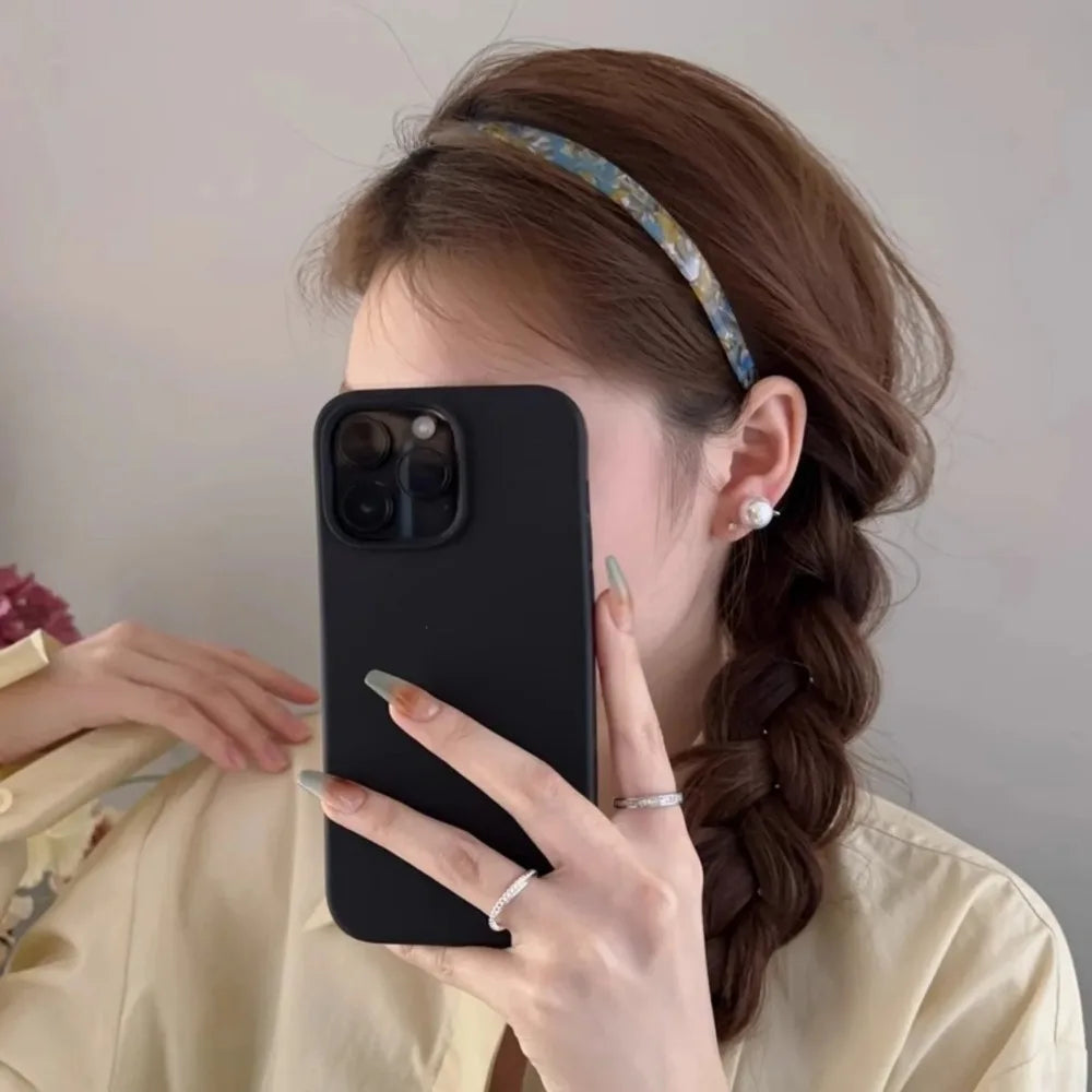 Ladies Non-Clamping Ear Bone Hair Accessories Acetic Acid Headband Headband High-End Hairband Girls 2025 New Summer Elegant He