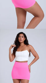 1Pcs Spring Summer New High Waist Elastic Business Women's Mini Skirt Black Slimming Knitted Half Body Skirt Professional Work