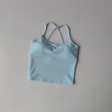 Seamless Nude Sports Bra Scrunch Push-up High Support Adjustable Thin Shoulder Strap Yoga Tank Top Women's Fitness Underwear Top