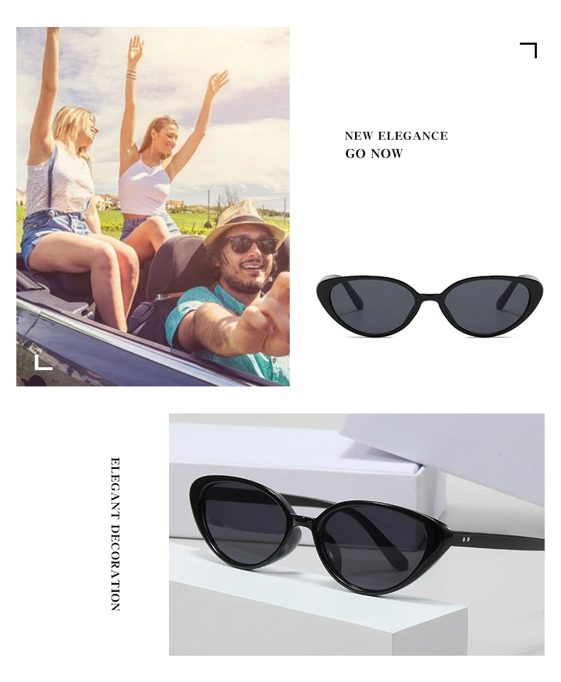 2pcs Retro Small Cat Eye Sunglasses for Women Men Rivet Design Fashion Triangle Sun Glasses Cute Style Multi Color Eyeglasses