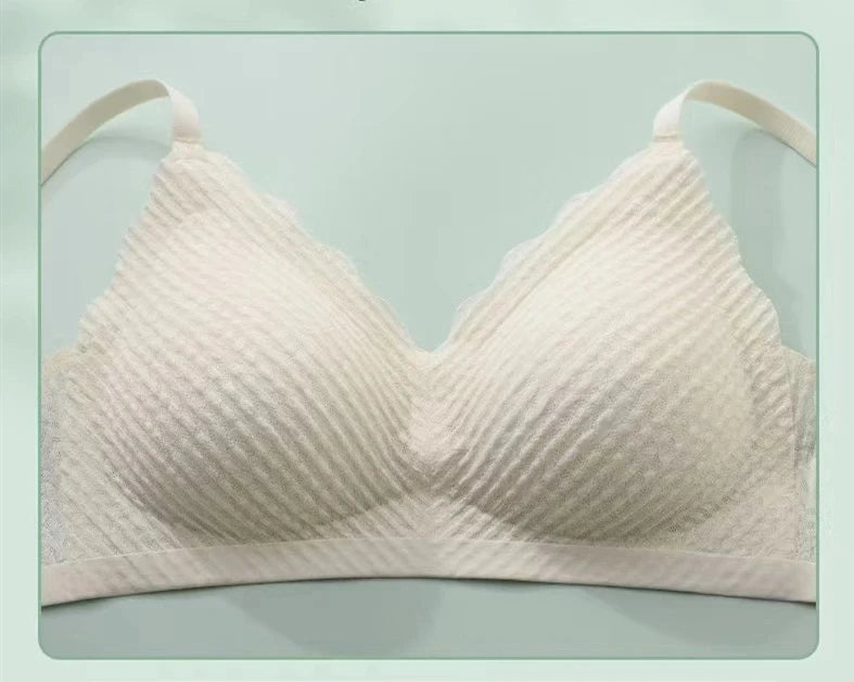 New Top Lace Seamless Women's Underwear Small Chest Gathered Non-slip No Steel Ring Sexy Sling Beautiful Back Bra Thin Section