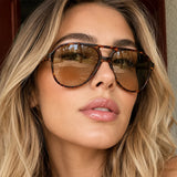 Vintage Oversized Aviator Sunglasses Women Men 70s Retro UV400 Protection Classic Large Frame Fashion Driving Sun Glasses
