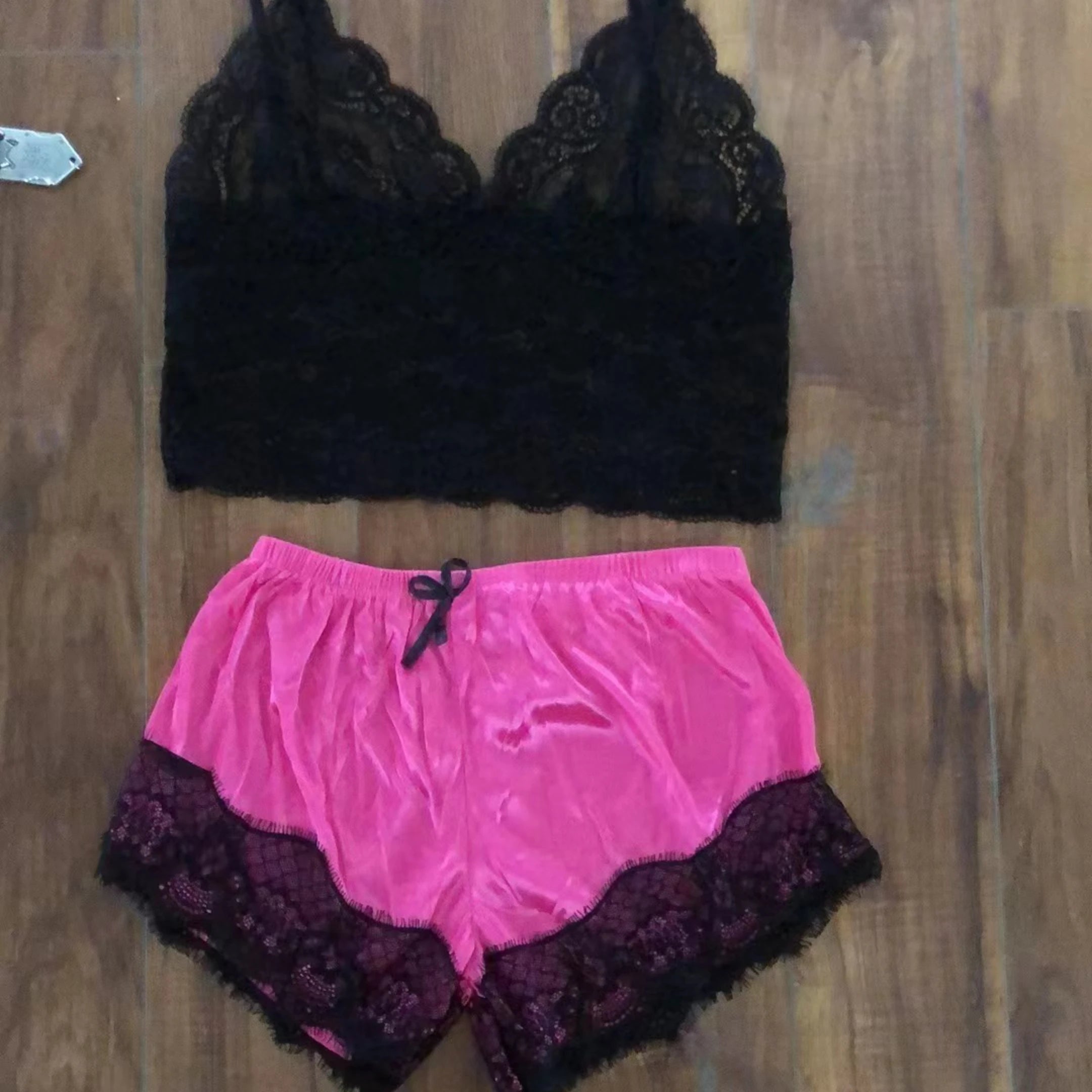 Pajama Sets Sexy Pajamas for Women 2 Pieces Top Shorts Set Sleepwear Clothes Lace Pajamas Underwear Lingerie
