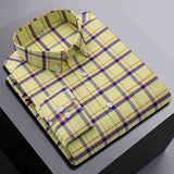 New In Shirt Oversize Long-Sleeve 100%Cotton Shirts for Men Slim Fit Formal Plain Shirt Plaid Casual Tops Designer Black Clothes