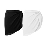 Women Short Sarongs Swimsuit Coverups Beach Bikini Wrap Sheer Short Skirt Chiffon Scarf Cover Ups for Swimwear