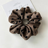 Korean Women Hair Simple Satin Scrunchies Wave Point Hair Band For Girls Ponytail Holder Rubber Bands Hair Ties Hair Accessories