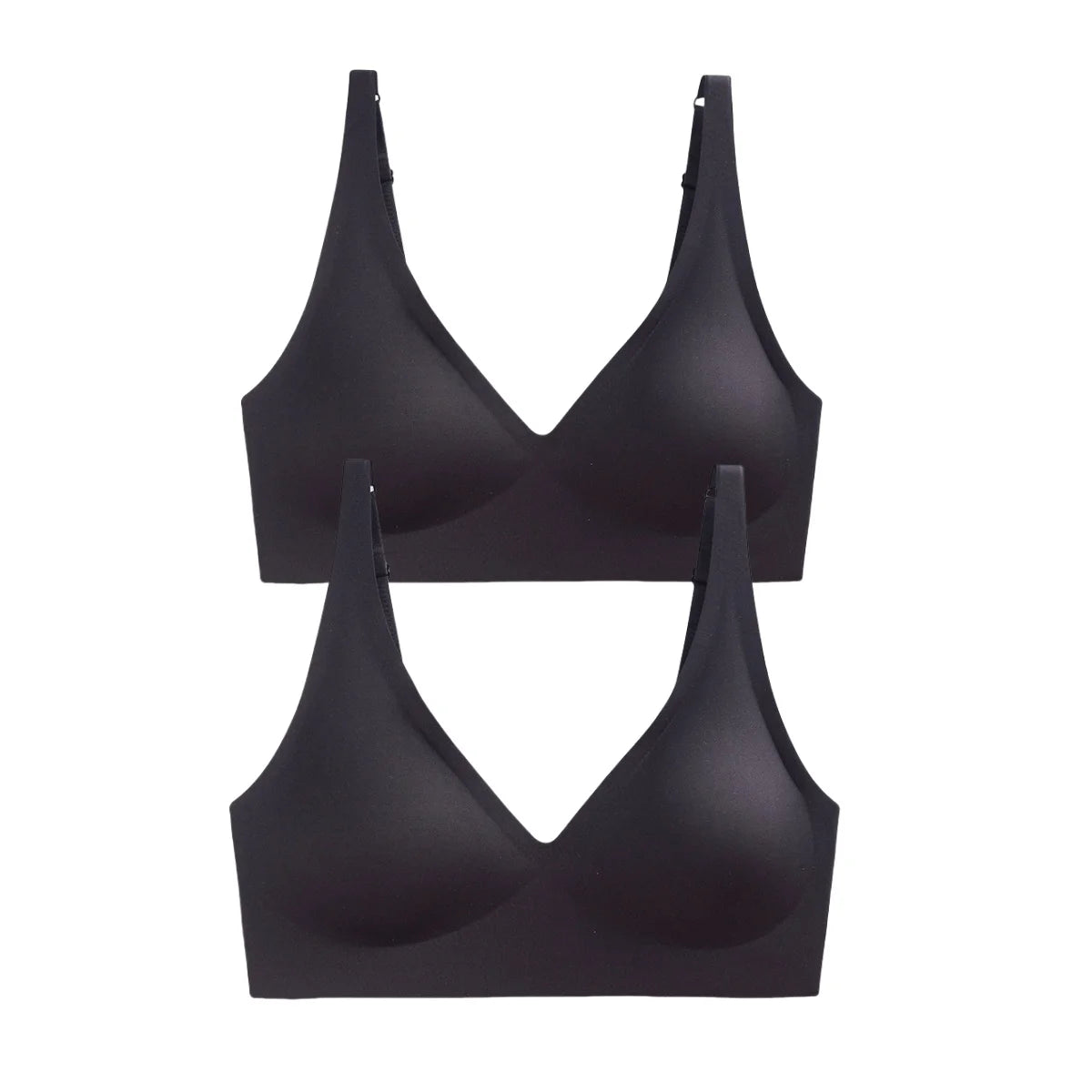 2Pcs/Set Seamless Bras For Women Wireless Underwear Push Up Bralette Soft Padded Deep V Sexy Lingerie Sleepwear Intimates S-3XL