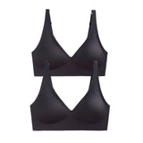 2Pcs/Set Seamless Bras For Women Wireless Underwear Push Up Bralette Soft Padded Deep V Sexy Lingerie Sleepwear Intimates S-3XL