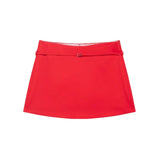 Women's Solid Color Skort with Belt Side Zipper Casual Shorts Skirts Fashionable And Stylish Women's Clothing