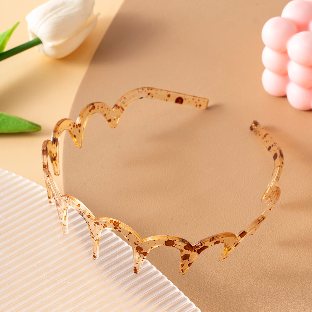 Korean Women Hair Comb Non-Slip Headband Plastic U Shape Hair Hoops Fixed Teeth Fluffy Top Hair Bands Headwear Hair Accessories