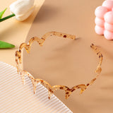 Korean Women Hair Comb Non-Slip Headband Plastic U Shape Hair Hoops Fixed Teeth Fluffy Top Hair Bands Headwear Hair Accessories