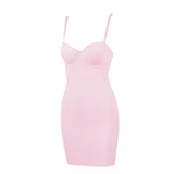 Slimming Full Length Shapewear Slips Nude Straight Tube Dress Body Shaper Women Skinny Under Dresses Underwire Cup Black