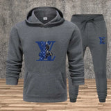 New Men's Printed Hooded Sweatshirt Set Soft Fabric Casual Streetwear Fitness Jogging Sportswear 2-Piece Outfit Comfortable
