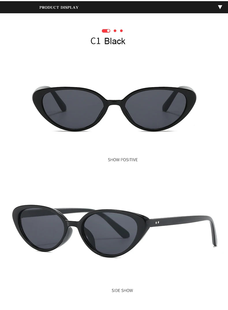 2pcs Retro Small Cat Eye Sunglasses for Women Men Rivet Design Fashion Triangle Sun Glasses Cute Style Multi Color Eyeglasses