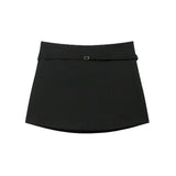 Women's Solid Color Skort with Belt Side Zipper Casual Shorts Skirts Fashionable And Stylish Women's Clothing