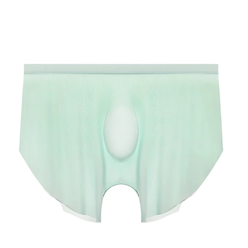 Men's ice silk seamless underwear 3D punching boxers summer thin underpants boys extended sports shorts