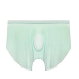 Men's ice silk seamless underwear 3D punching boxers summer thin underpants boys extended sports shorts