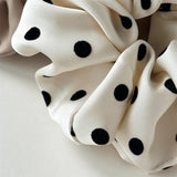 Korean Women Hair Simple Satin Scrunchies Wave Point Hair Band For Girls Ponytail Holder Rubber Bands Hair Ties Hair Accessories