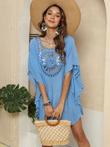 CROCHET BIKINI-Sexy Monochrome Bikini Cover Up Dress, Fashion Swimwear, Sun-resistant, Colorfast