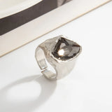 Minimalist Acrylic Rhinestone Open Ring for Women Korean Fashion Geometry Adjustable Knuckle Ring Party Jewelry Lady Gifts
