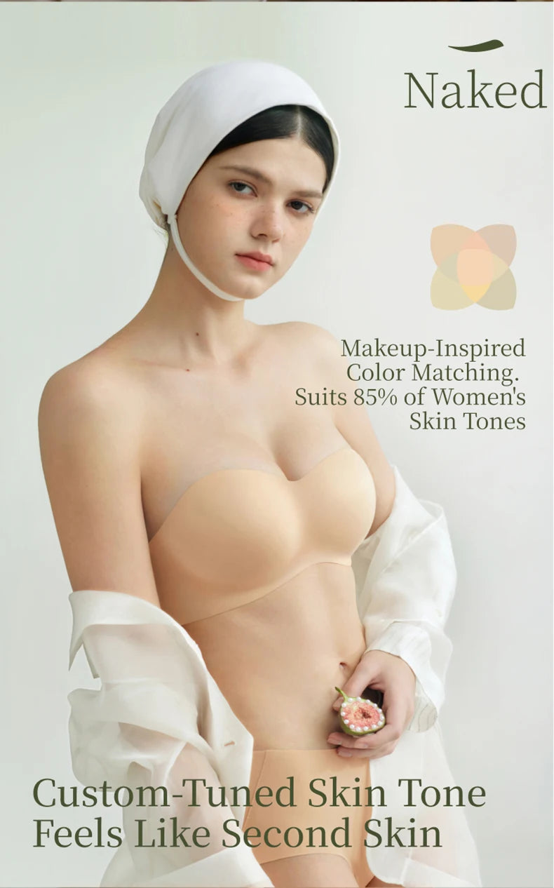 SUJIIN Summer Invisible Strapless Bras for Women Seamless Wireless Push Up Bra Lady Tube Top Supportive Bralettes Woman MX388