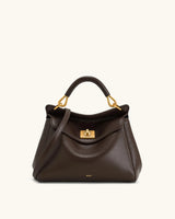 JW PEI Lucia Top-Handle Bag Luxury Designer Crossbody Shoulder Bag for Women Elegant Turn Lock Vegan Leather Messenger Purse