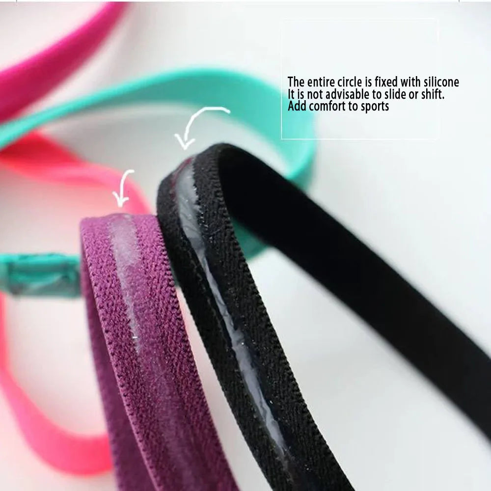 3pcs Elastic Absorbent Sweat Bands Solid Thicken Non-Slip Sports Outdoor Headbands Hair Accessories Running Exercise