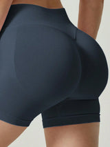 Women's Seamless Butt Lifting Sports Shorts, Suitable For Gym Workout, Cycling, Running, Black Tight Pants, Summer