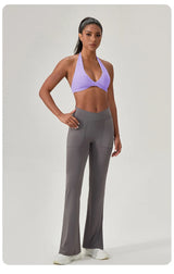 YOGA Naked Feeling Strappy Padded Sports Bras for Women - Fitness Workout Top Criss Cross Back Yoga sports Bras No steel ring
