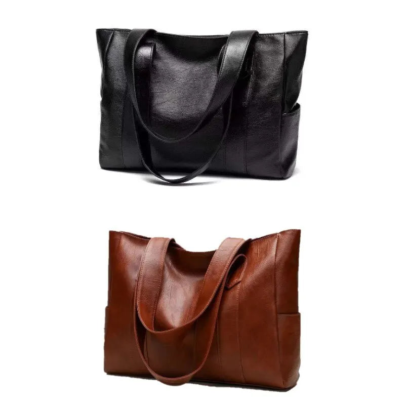 Vintage Ladies Bag Large Capacity Handbag , Vintage Plain Shoulder Bag , Ladies Commuter Casual Handbag